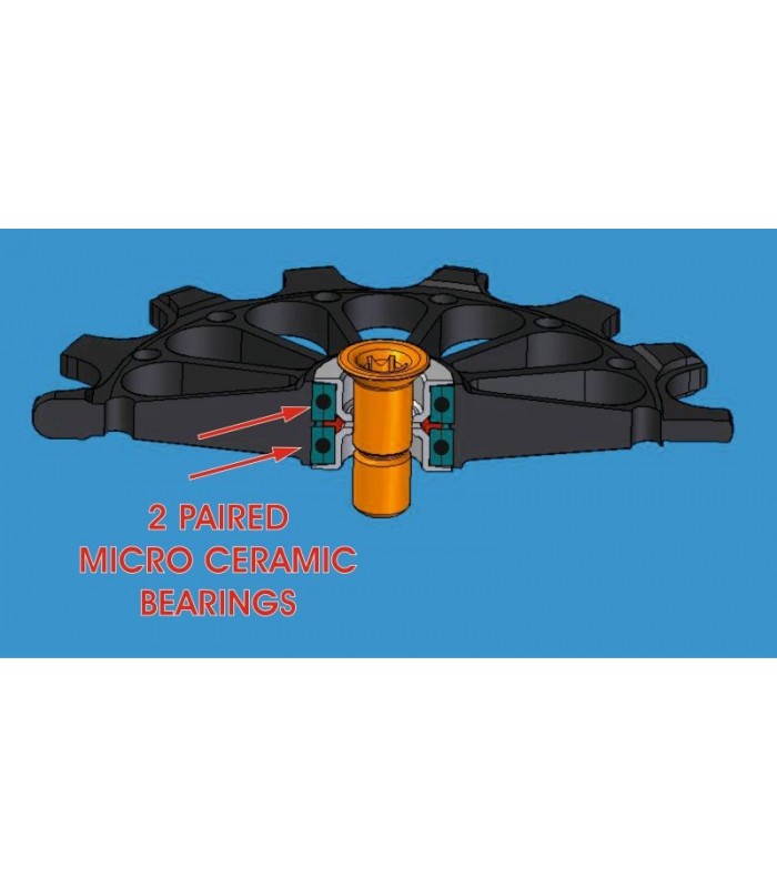 Galets céramique UltraPulleys 13-13 (Shimano VTT XTR/XT 12v)