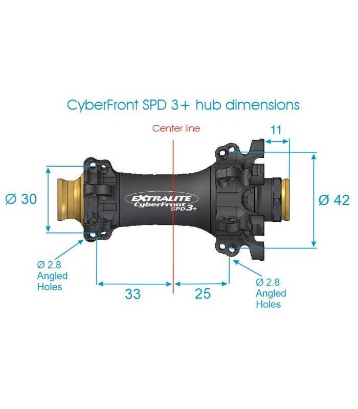 Moyeux Extralite CyberFront/Rear SPD-3+